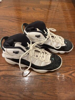 Jordan Black White Sneakers with Teal Accents